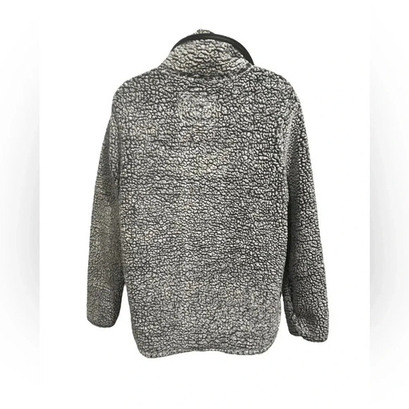 Cozy Sherpa Women's Gray Blue Faux Fleece Pullover 1/4 Zip Jacket Coat medium - Picture 4 of 5